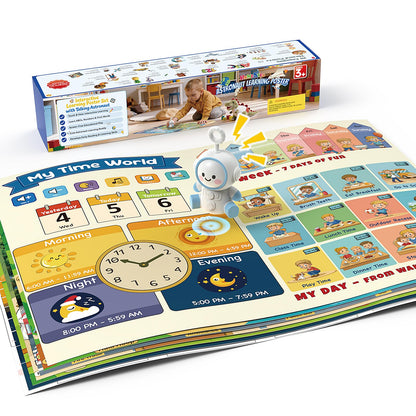 Interactive Learning Posters with Talking Astronaut Pen Tap to Learn ABCs Numbers Colors and Words Screen Free Educational Toy for Toddlers Ages 3
