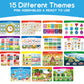 HarVow Busy Book with Classified Storage Box & Double-Sided Writing Board, 15 Themes Montessori Preschool Learning Activities, Pre-Assembled Ready