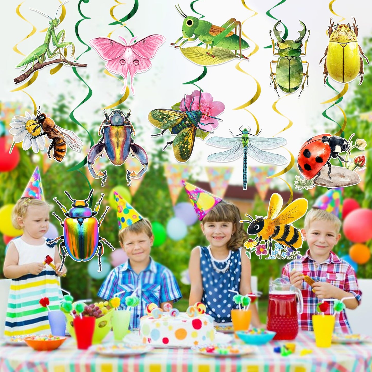 Bug Party Decorations: 12Pcs Bug Decorations Bug Hanging Swirls for Bug Birthday Party Decorations Insect Decor Bug Themed Party Decorations