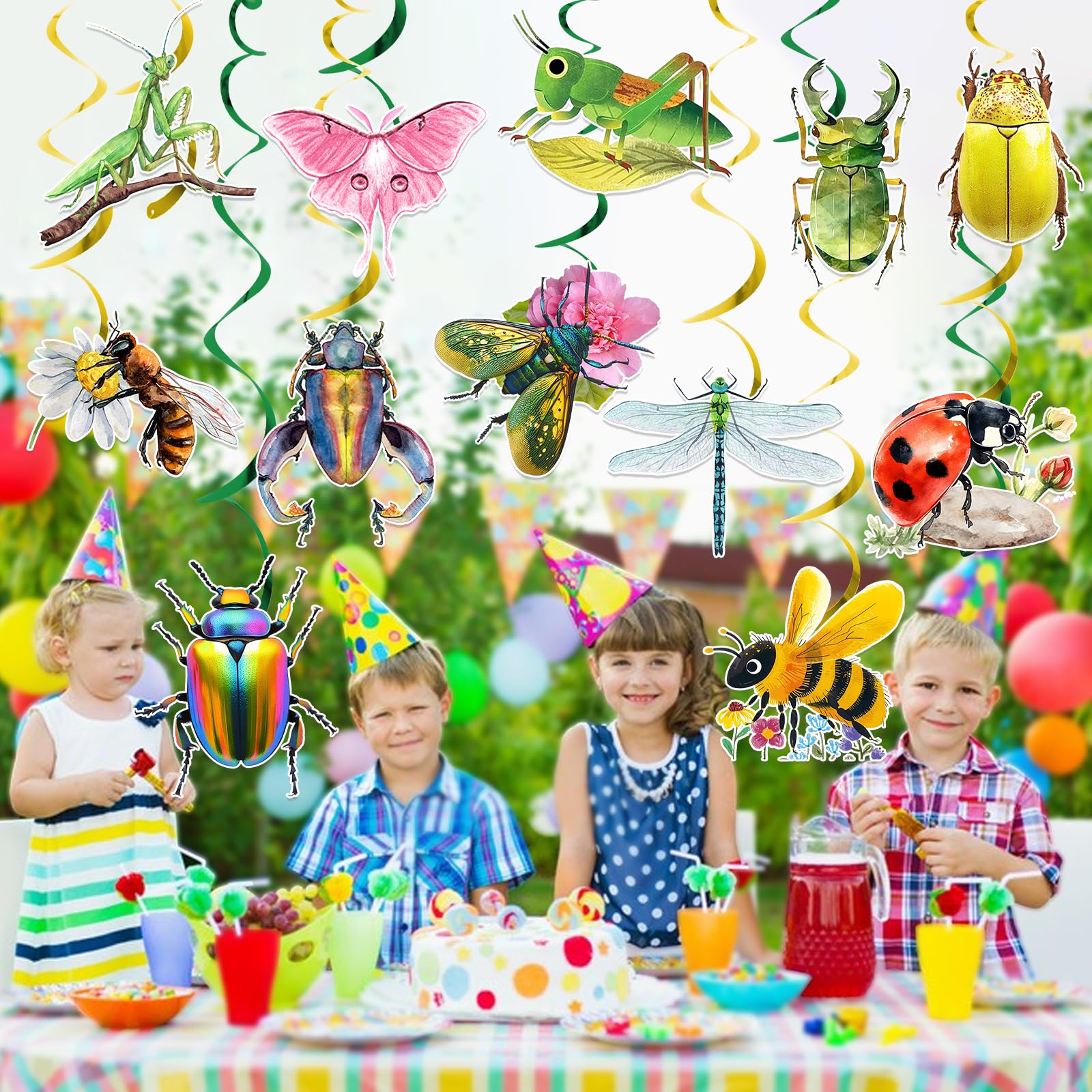 Bug Party Decorations: 12Pcs Bug Decorations Bug Hanging Swirls for Bug Birthday Party Decorations Insect Decor Bug Themed Party Decorations
