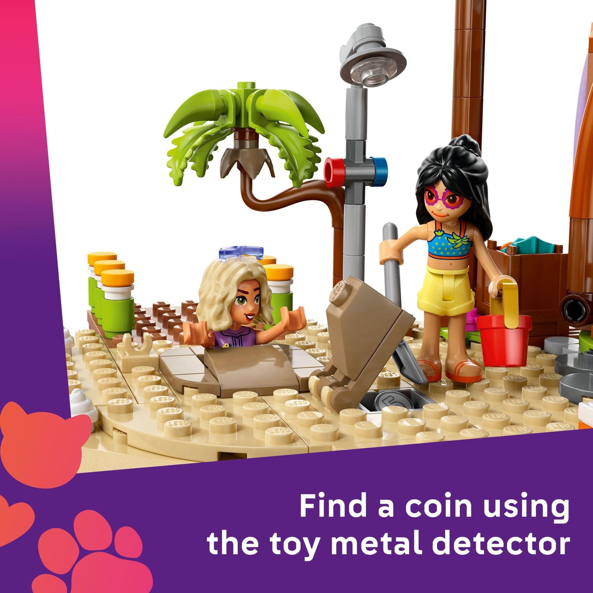 LEGO Friends Family Vacation Beach Resort Pretend Play Building Toy - Adventure Storytelling Playset with Dolphin Toys and Sea Turtles - Creative