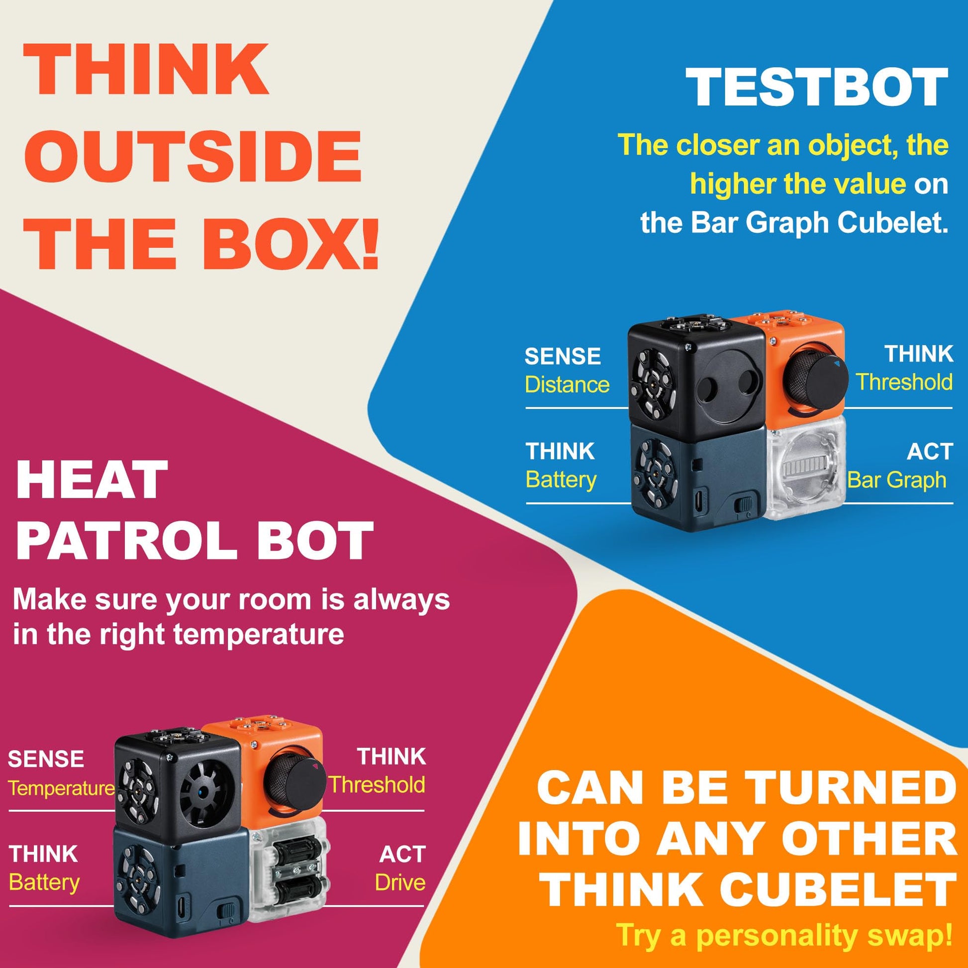 Modular Robotics Cubelets Robot Blocks - Cubelets Threshold Robot Cube for Home Robotics STEM Kit - Ages 4+