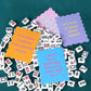 Maitys 4 Pcs Color Mahjong Shuffler Cards with Funny Sayings for Mixing Shuffling Tiles Thick PVC Shufflers with Wavy Scalloped Edges Mahjong