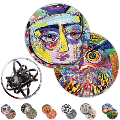 Spin Flip Puzzle - Abstract - Spin it, Flip it, Solve it! for Those who Love Brain teasers! Adult Fidget Toy. Great Gift for Mom, Dad, Teens, Men