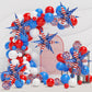 32inch Red White Blue Star Balloons 5 * 12 Pcs Foil Explosion Star Patriotic Balloons for Independence President MLK Day Patriotic Veterans Party