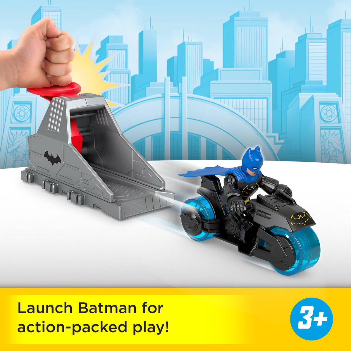 DC Imaginext Mattel Batman Super Friends Launcher Toy Adventure Gotham Hero Action Shooter Toy for Ages 3 and Up
