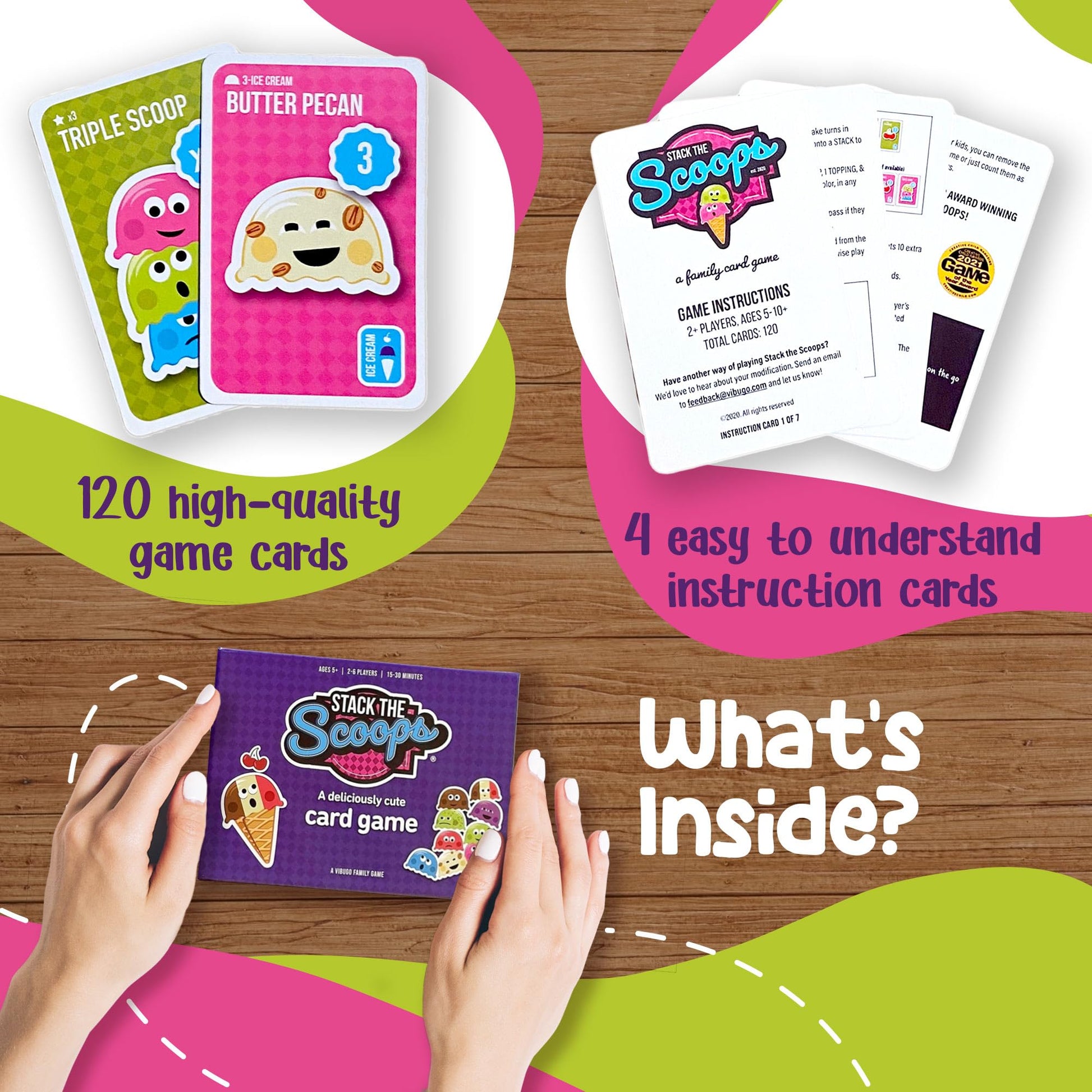 Stack The Scoops: Fun Family Ice Cream Game Perfect for Adults and Children Ages 6-12 (Standard Edition) - Fast and Cute Kid Card Games the Whole
