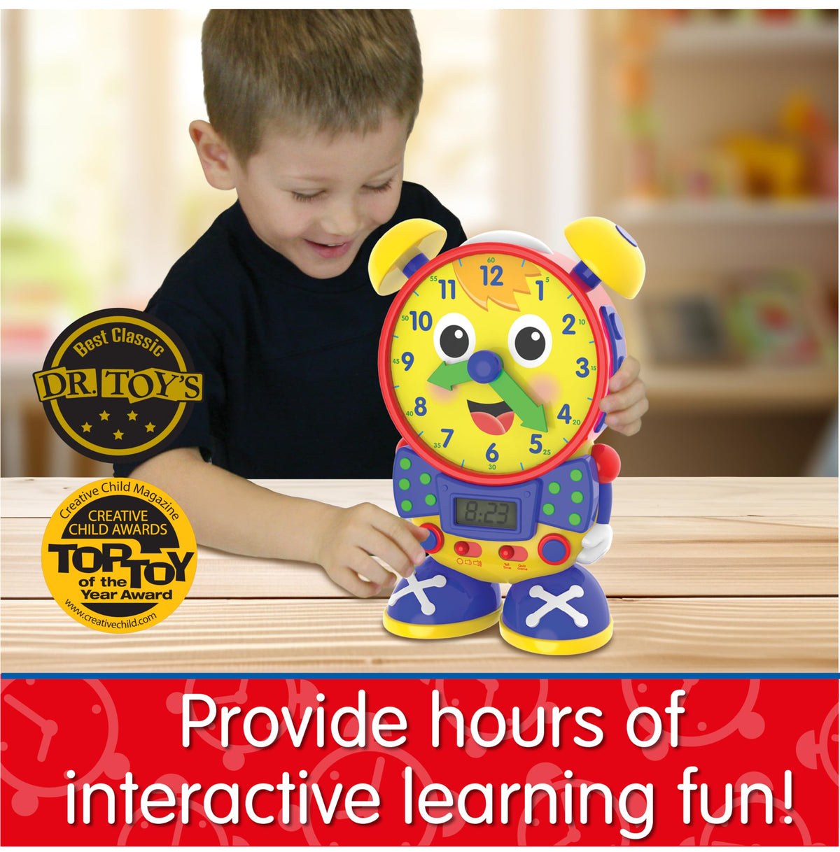 The Learning Journey Telly the Teaching Time Clock - Interactive Analog & Digital Time Learning Toy - Educational Toddler Clock for Ages 3+