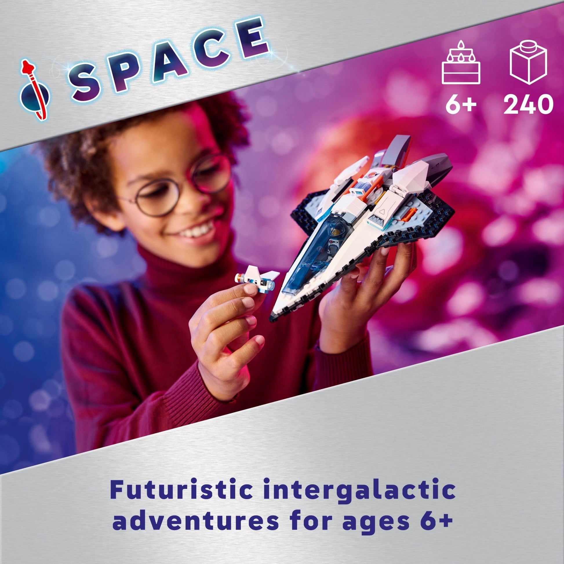 LEGO City Interstellar Spaceship Toy for Kids, Creative Play Space Building Set with Spacecraft Model, Drone, and Astronaut Figure, Building Toy