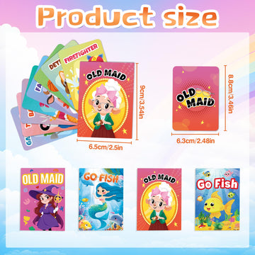 Go Fish and Old Maid Card Games,Kids Card Games for Ages 4-8,Family Games For Kids Adults Toddlers,Classic Card Game for Travel Classroom Table Party