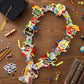 Silkovahamd Kindergarten Graduation Leis 2026 - Candy Lei Making Kit, 6 Clear Candy Tubing Bags 18 Paper Cards 3 Ribbon Rolls 6 Pack Stickers 48