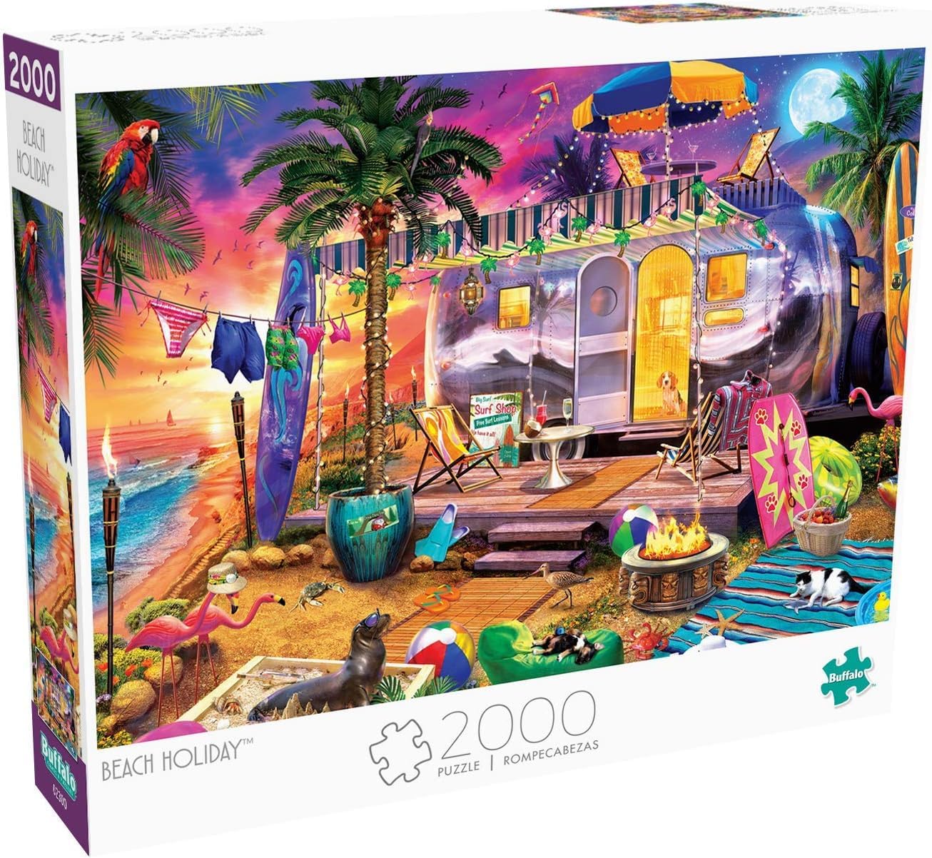 Buffalo Games - Jeff Haynie - Beach Holiday - 2000 Piece Jigsaw Puzzle for Adults Challenging Puzzle Perfect for Game Nights - Finished Size is 38.50