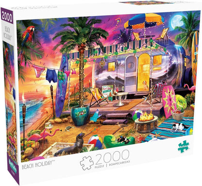 Buffalo Games - Jeff Haynie - Beach Holiday - 2000 Piece Jigsaw Puzzle for Adults Challenging Puzzle Perfect for Game Nights - Finished Size is 38.50