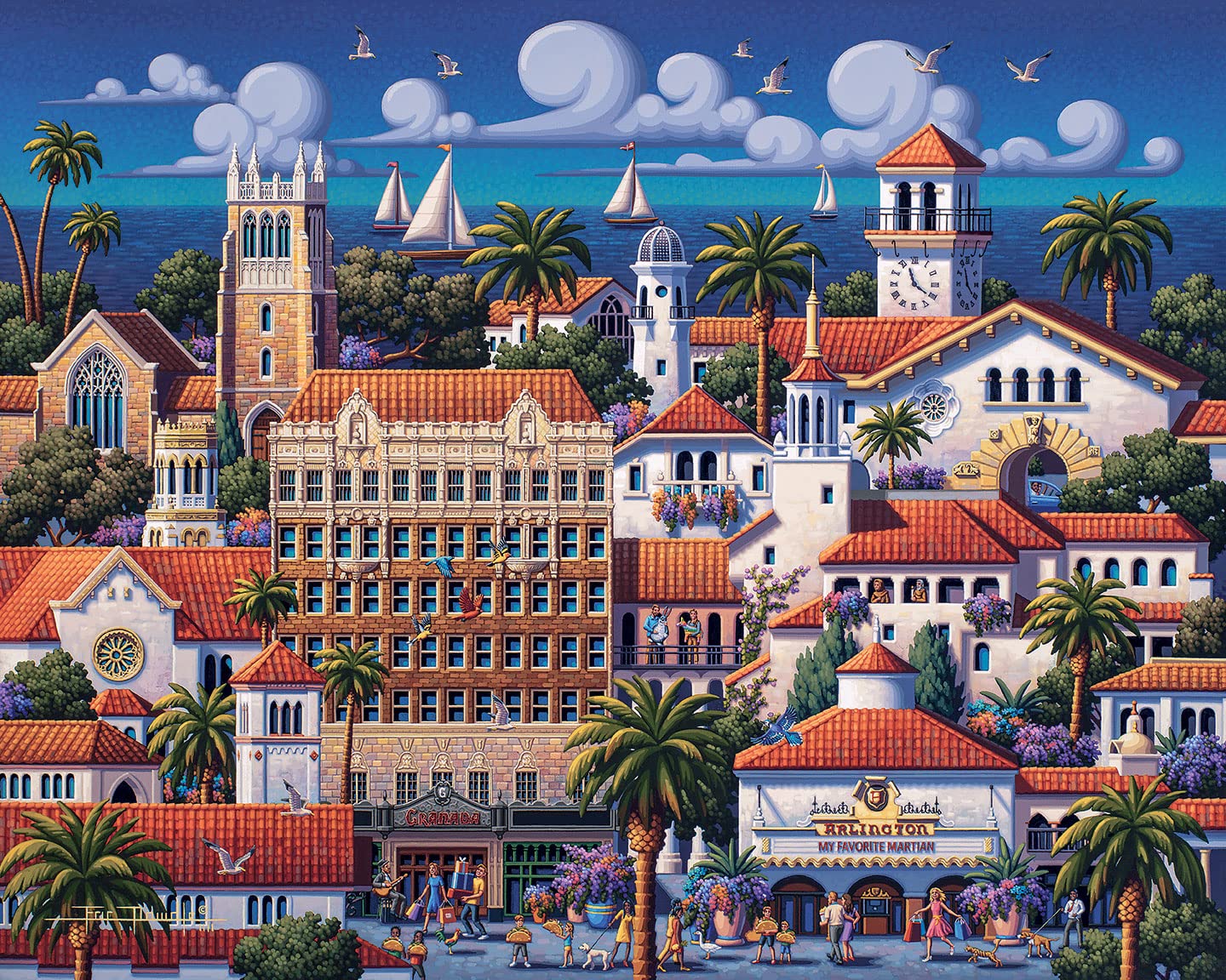 Dowdle Jigsaw Puzzle - Santa Barbara Downtown - 500 Piece