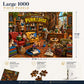 Cat Puzzle for Adults 1000 Pieces - Cozy Bookstore Library Cats Jigsaw