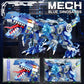 PLAYBRIX Dinosaur Building Blocks 2 in 1 Transforming Mech, Compatible with Lego Dinosaur Set, 433 PCS Dinosaur Mech STEM Toys for Kids Ages 6-12