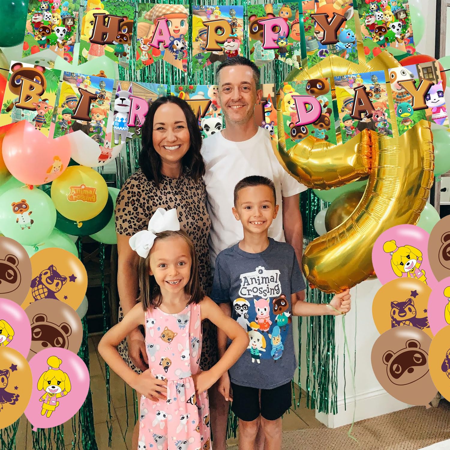 Animal Cross-ing Themed Birthday Party Supplies,Animal Game Balloons Decorations for New Horizons Party Happy Birthday Balloons, Cupcake Toppers, Cake