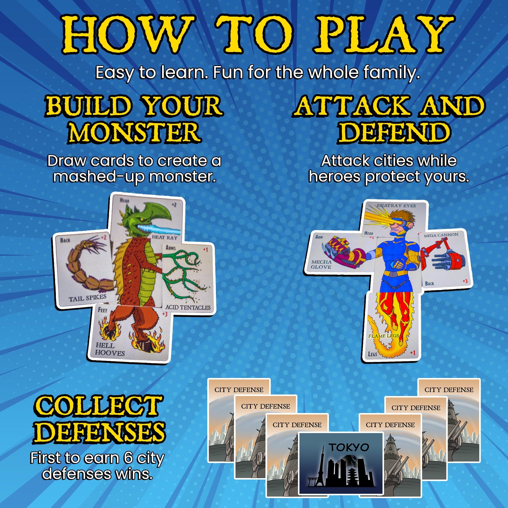 Castle Clark Monster Stomping: Heroes Games - Monster Building Dice & Strategy Card Game for Adults & Kids 13+ | Travel, Party & Family Kids' Games