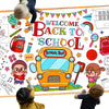 Leezead Back to School Giant Coloring Poster, Large Welcome Back Coloring Tablecloth/Table Cover Back to School Color-in Activity Poster for First Day