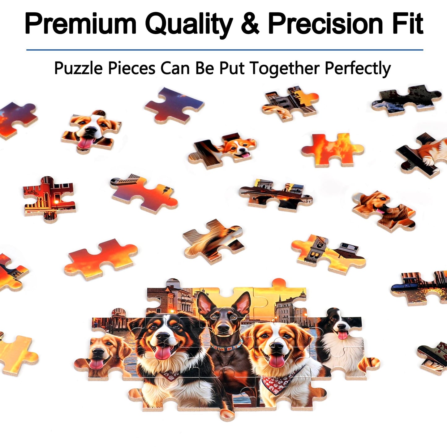 MZZOTOY Sunset Dogs Puzzle for Kids Ages 4-8, 100 Pieces Jigsaw Puzzles for Kids Ages 3-5? Learning Educational Puzzles Toys Great Gift for Boys Girls