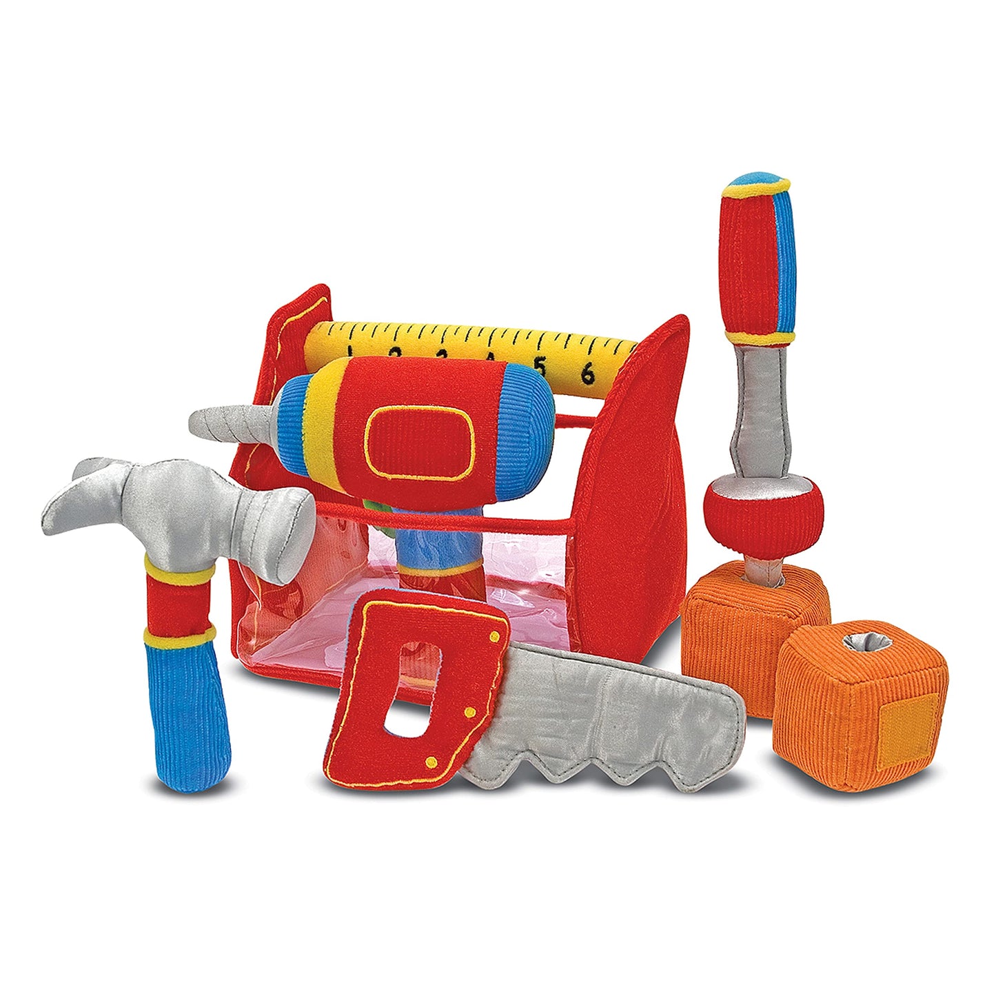 Melissa & Doug Toolbox Fill and Spill Toddler Toy with Vibrating Drill (9 pcs)