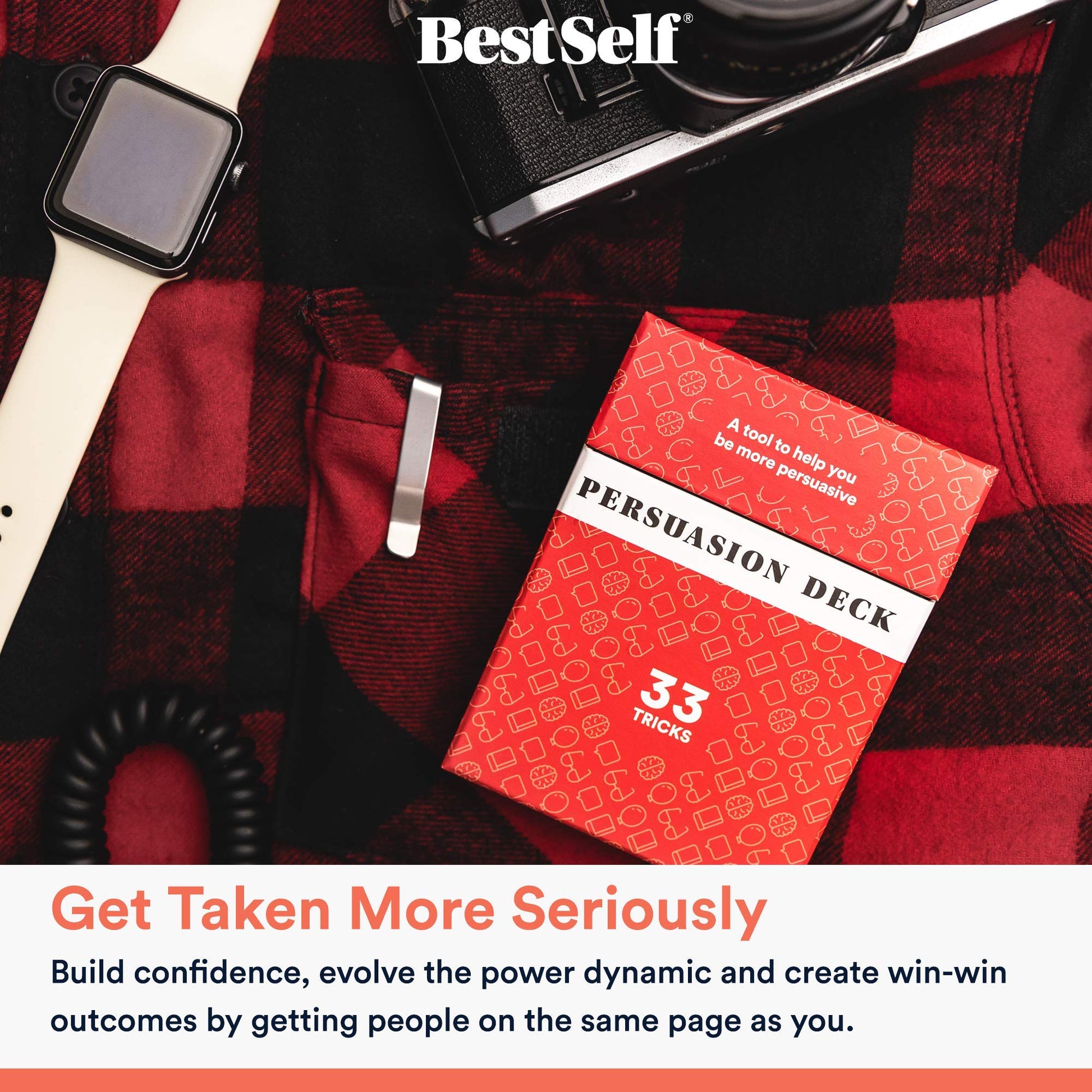 BestSelf Persuasion Deck - Persuasion Skill Cards to Master Persuasion Tricks with 33 Prompts