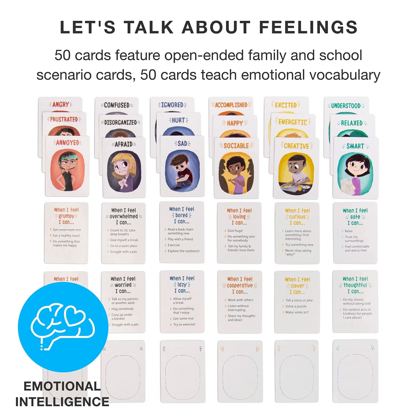 Feelings in a Flash - Emotional Intelligence Flashcard Game - Toddlers & Special Needs Children - Teaching Empathy Activities, Coping & Social Skills