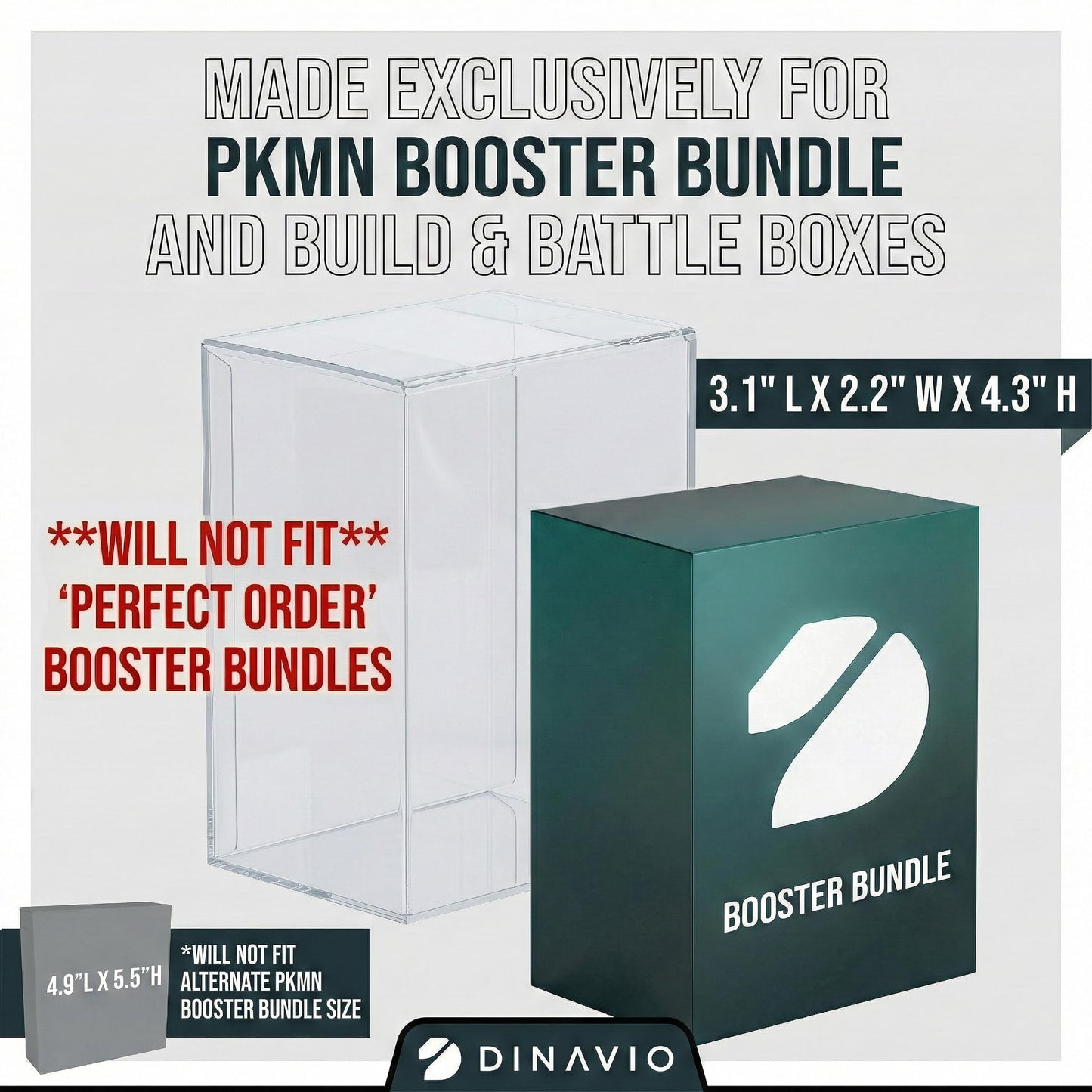 Dinavio Crafthouse 15-Pack PKMN Booster Bundle Protectors PET 0.7mm - Anti-Scratch - UV Protection - Compatible with PKMN Sets Up to Phantasmal Flames