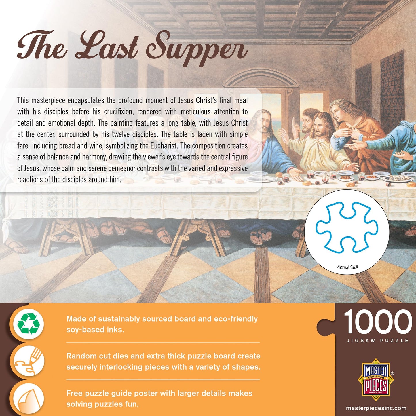 MasterPieces The Last Supper Jigsaw Puzzle 1000 Pieces - Challenging Puzzle - Adult
