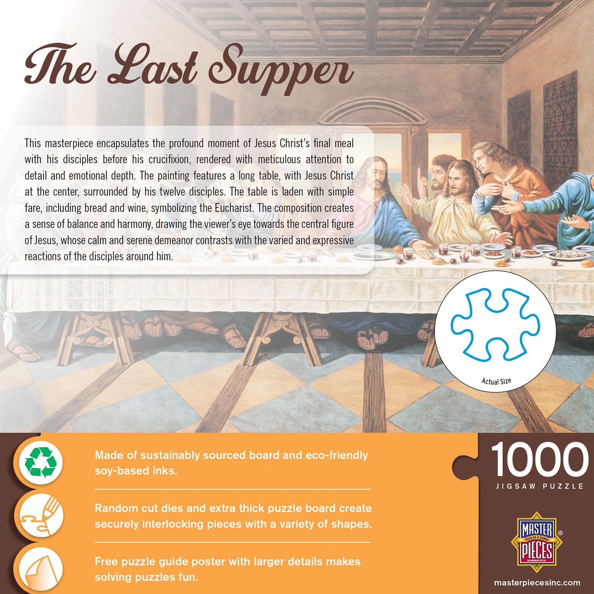MasterPieces The Last Supper Jigsaw Puzzle 1000 Pieces - Challenging Puzzle - Adult