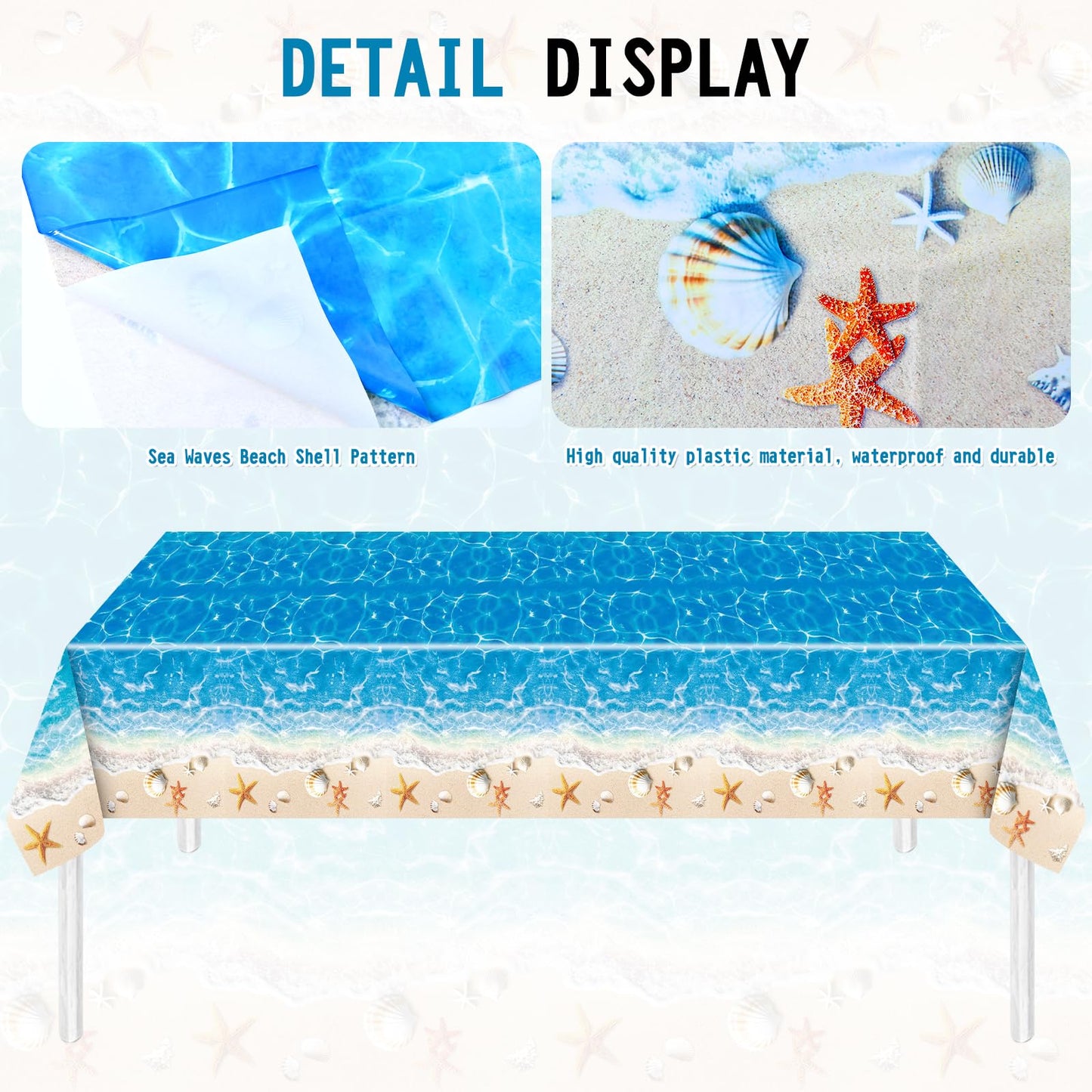 3-Piece 54 x 108 Inch Patriotic Wildflower Plastic Tablecloth - Red Blue Floral Disposable Rectangle Table Covers for 4th of July Party, Independence