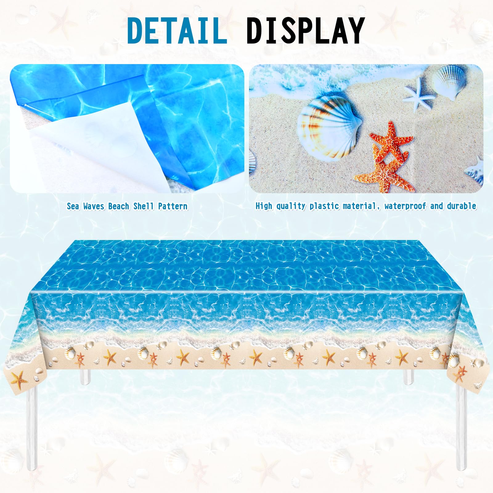 3-Piece 54 x 108 Inch Patriotic Wildflower Plastic Tablecloth - Red Blue Floral Disposable Rectangle Table Covers for 4th of July Party, Independence