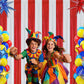 Carnival Circus Theme Red and White Foil Fringe Curtain Backdrop, 2 Pack