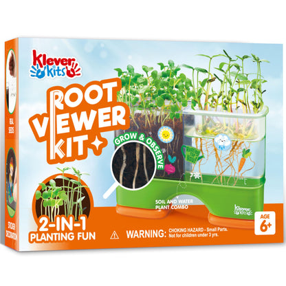 JOVA Klever Kits 2-in-1 Root Viewer & Planting Science Kit for Kids - STEM Learning Gifts for Kids Aged 6+, Soil & Hydro Observation Kit Birthday Toys