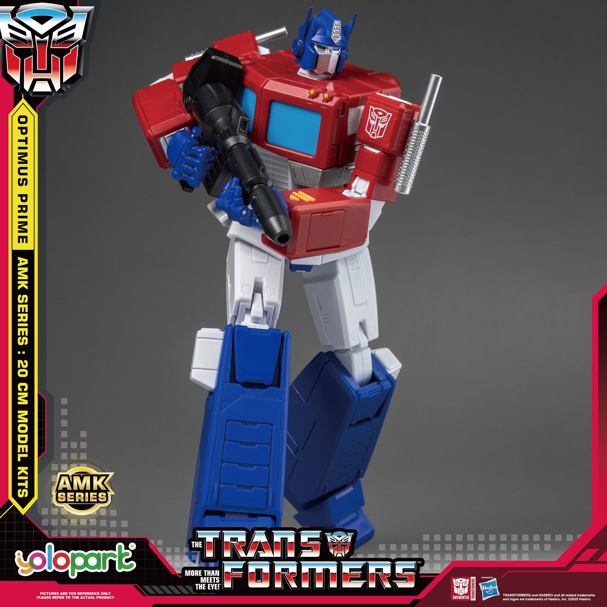 YOLOPARK Optimus Prime Transformer Toys,AMK Series 7.87 Inch Highly Articulated Transformers G1 Action Figures with Weaponry for Adults Boys Girls,No
