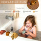 Brooklyn Neutral Vehicle Bath Set, Non Toxic Aesthetic Toys for Baby and Toddler, Includes a Car, Plane, Excavator and Train, Perfect for Bathtub
