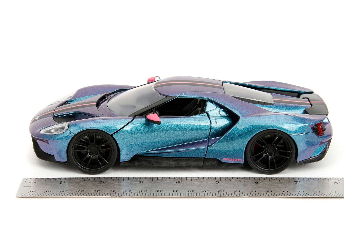 Jada Pink Slips 1:24 W7 2017 Ford GT Die-Cast Car, Toys for Kids and Adults (Metallic Purple/Blue)
