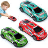 ZOHANINDL 7 inch Friction Power Car Toys Set, Push and Go Pull Back Trucks Wind up Race Car 3 Pack Suitable for Toddlers 3 4 5 6 7 Year Old Kids Toys