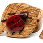 Lady Bug - Secret Wooden Intarsia Puzzle Box - Handcrafted from Natural Exotic Woods