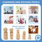 Woodpeckers Wood Peg People Set, 40 Piece Wood Peg Family (Peg People: Dad, Mom, Angel, Child, Baby) Unfinished Wooden Figurines for Crafting