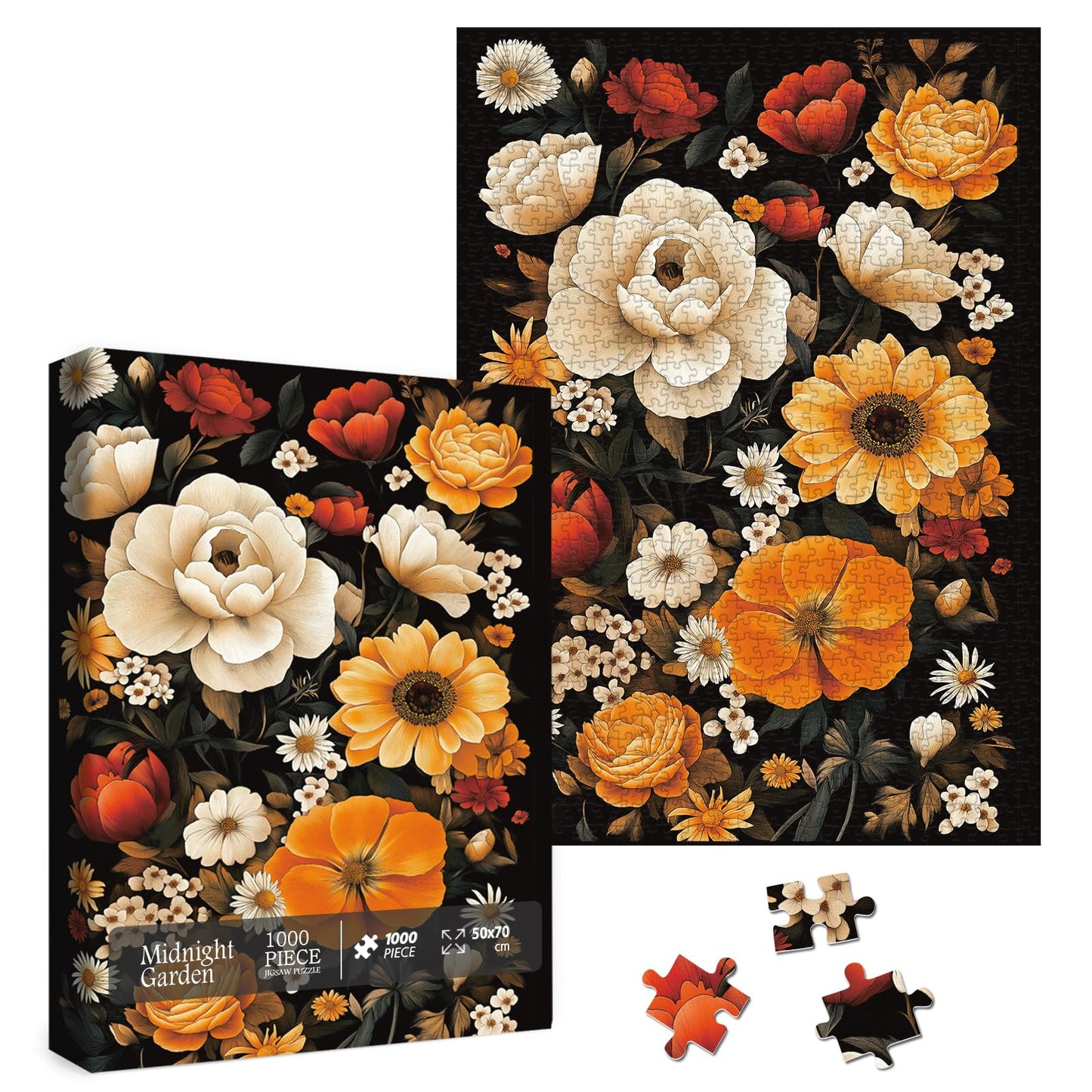 Larkipuzz Vintage Beautiful Nature Flower Puzzles for Adults 1000 Pieces