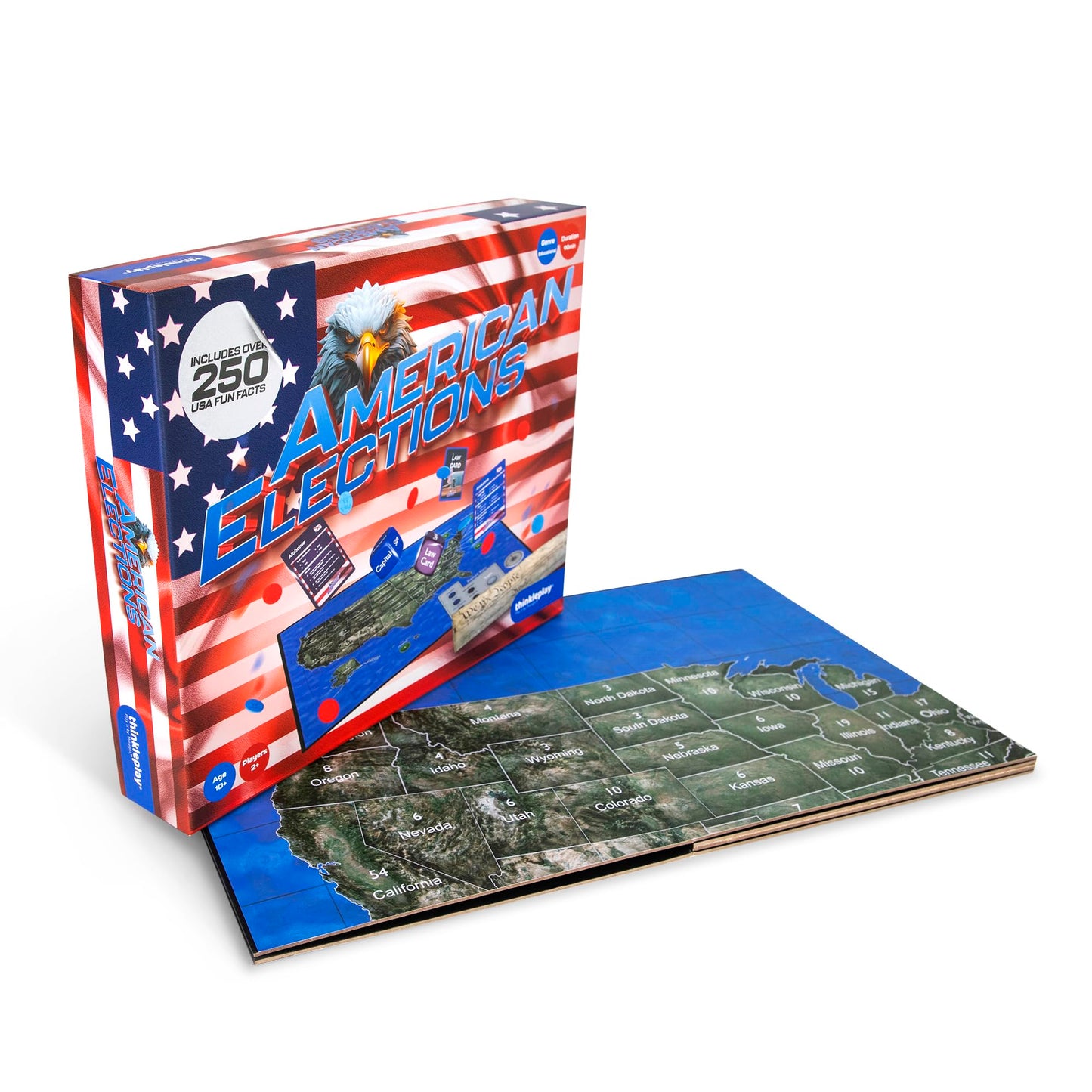 American Elections U.S. History & Civics Board Game - Learn State Facts, Geography & Government - Educational Family Board Game - Fun Board Games