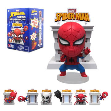YuMe Spider-Man Tower Series Hero Box - Blind Box | Stackable 3" Superhero Movie Collectible Toy Figure | Official Marvel Merchandise | Surprise