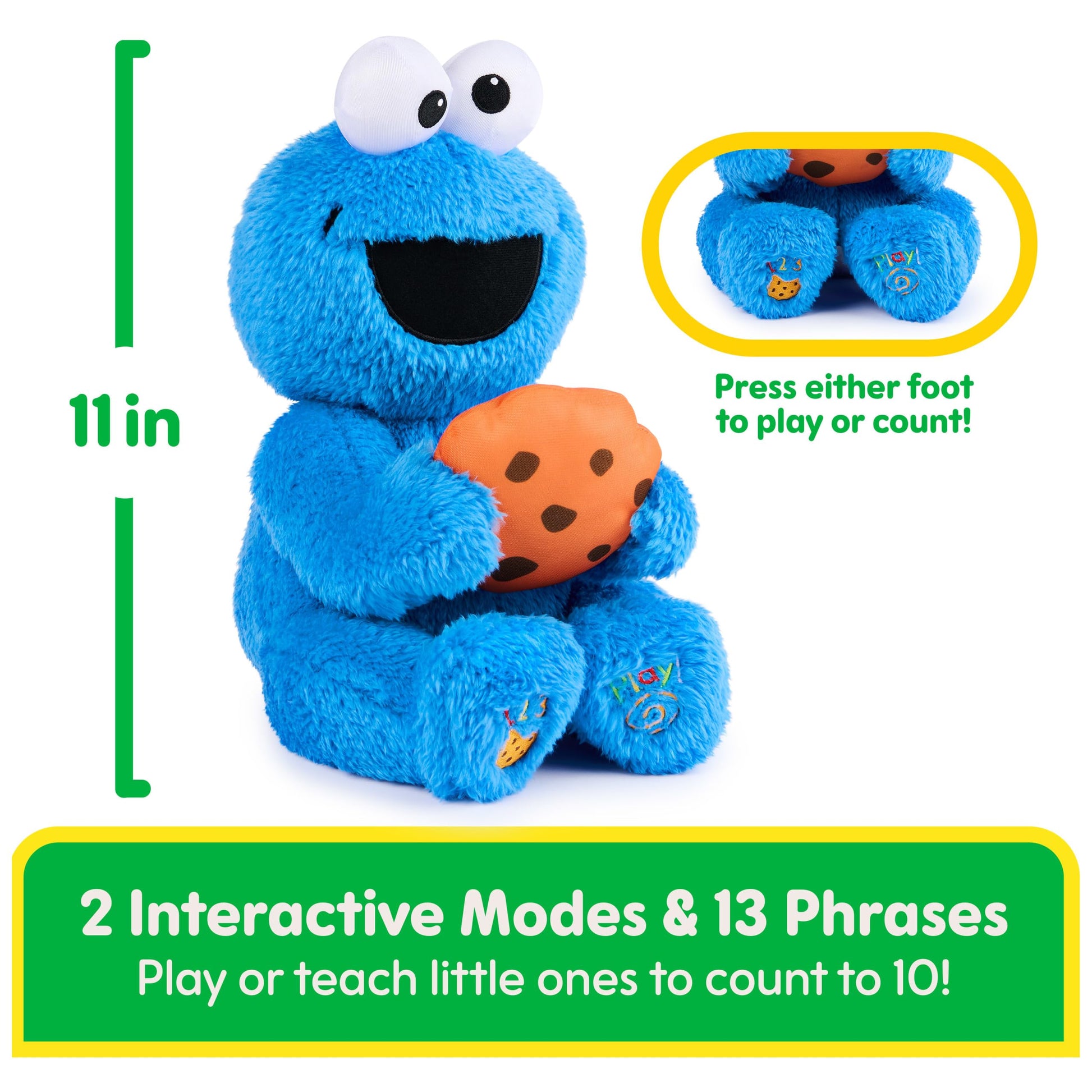 GUND Sesame Street Peek-a-Boo Cookie Monster 13” Plush Toy for Ages 1+