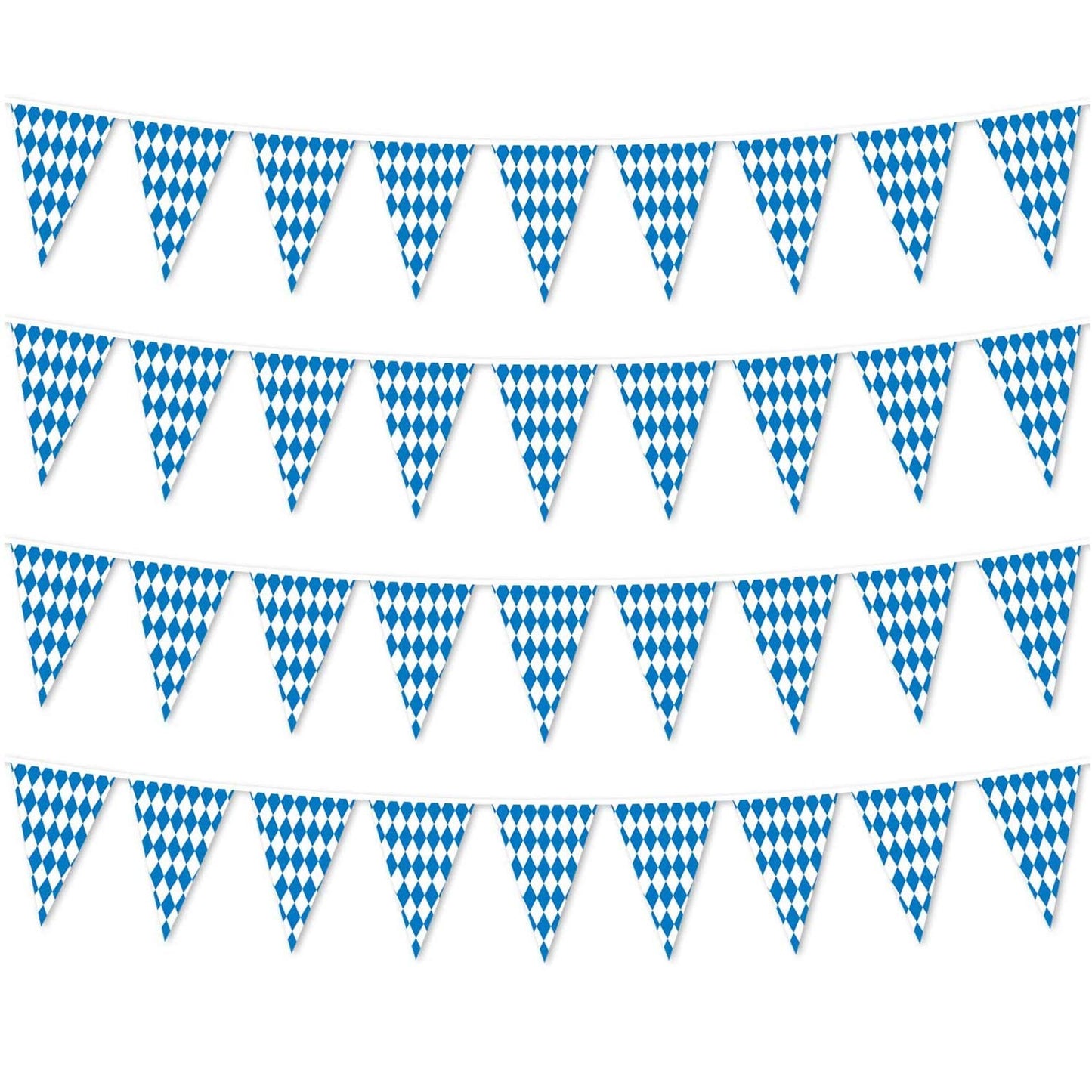 131 Feet Oktoberfest Bavarian Flag- 4 Packs Oktoberfest Bavarian Pennant Banner for German Oktoberfests Themed Party Decorations