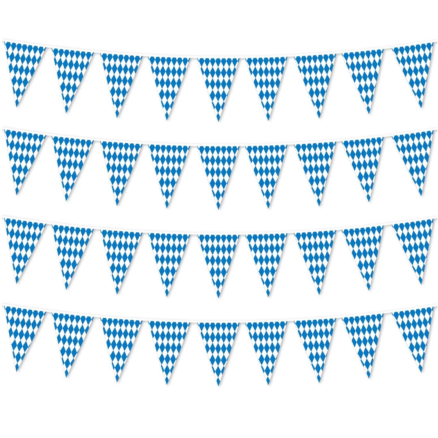 131 Feet Oktoberfest Bavarian Flag- 4 Packs Oktoberfest Bavarian Pennant Banner for German Oktoberfests Themed Party Decorations