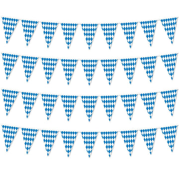 131 Feet Oktoberfest Bavarian Flag- 4 Packs Oktoberfest Bavarian Pennant Banner for German Oktoberfests Themed Party Decorations