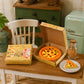 Miniature Pizza Box Set, 1:6 and 1:12 Scale, Dollhouse Food Accessories, Detailed Pizza Box with Printed Graphics Doll Pepperoni Pizza and Authentic