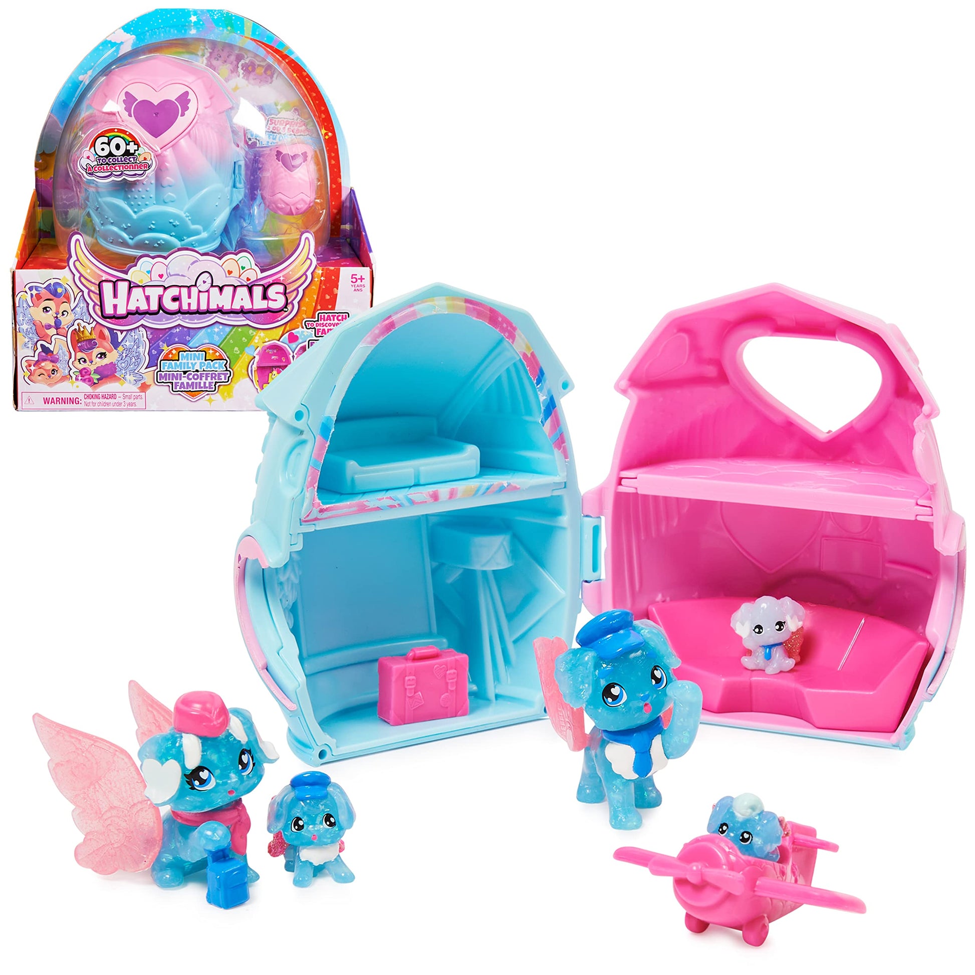 Hatchimals CollEGGtibles, Family Pack Home Playset with 3 Characters and up to 3 Surprise Babies (Style May Vary), Kids Toys for Girls Ages 5 and up