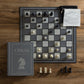 WS Game Company Chess Vintage Bookshelf Edition, Classic Strategy Game Set in Linen Wrapped Book Box & Slipcase - Full Size Folding Board, Wooden